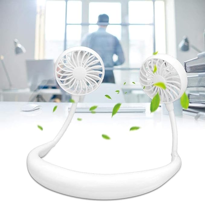 Mini Hand Free Portable Neckband Fan with Light
