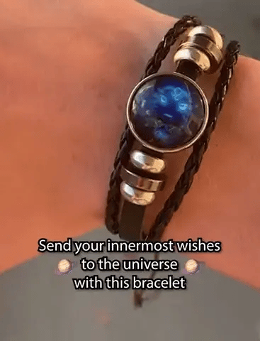 🔥Zodiac Constellation Black Leather Guardian Bracelet 🔥✅